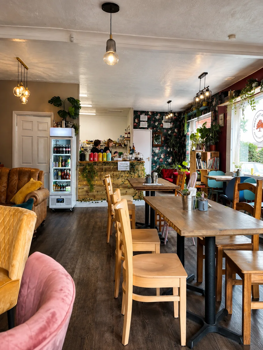 The bright and welcoming interior of Cafe in the Park